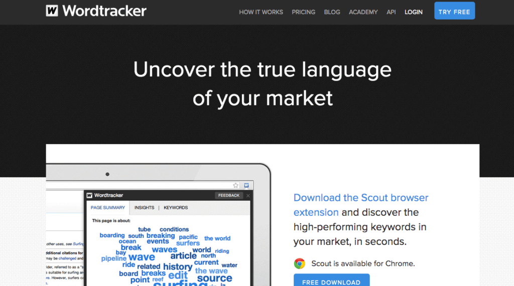 Wordtracker Scout - Free Keyword Research Tools